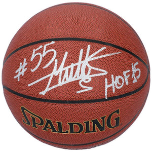 Dikembe Mutombo Autographed Spalding Indoor/Outdoor Basketball with "HOF 15" Inscription - Signed in Silver