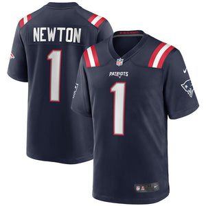 Men's New England Patriots Cam Newton Nike Navy Game NFL Football Jersey