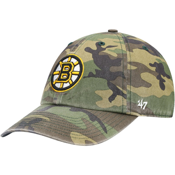 Men's Boston Bruins Camo Camouflage Clean up Adjustable Hat Cap One Size Fits Most