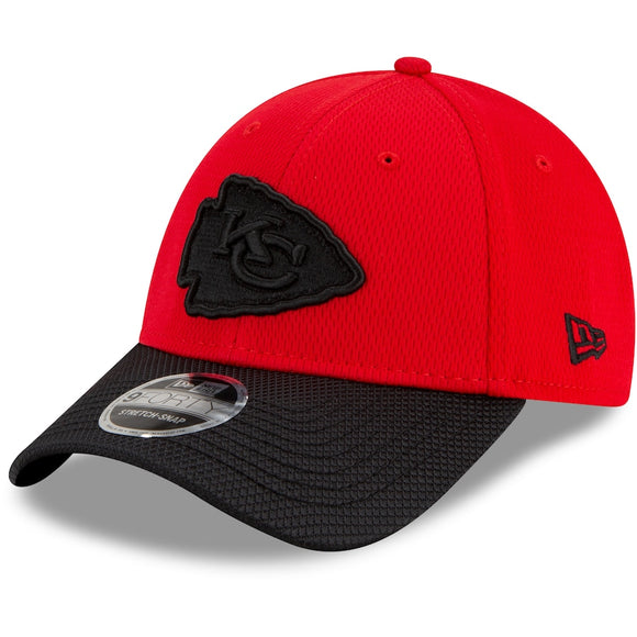Kansas City Chiefs New Era 2021 NFL Sideline Road - 9FORTY Snapback Adjustable Hat - Red/Black