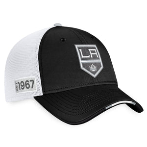 Los Angeles Kings Fanatics Branded 2022 NHL Draft Authentic Pro On Stage Trucker Adjustable Hat - Black/White