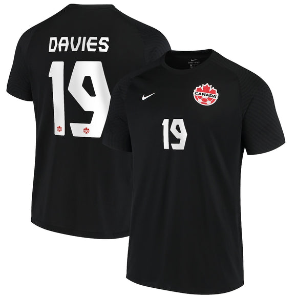 Men's Nike Alphonso Davies Black Canada Soccer 2021/22 Alternate - Replica Player Jersey