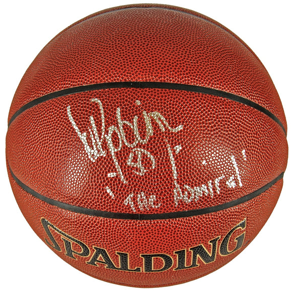 David Robinson San Antonio Spurs Autographed Spalding Indoor/Outdoor Basketball with 