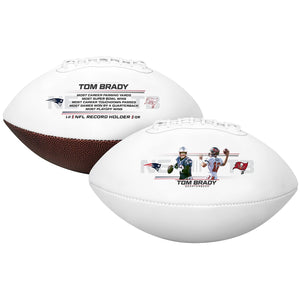 Tom Brady Tampa Bay Buccaneers NFL All-Time Passing Yards Record White Panel Football