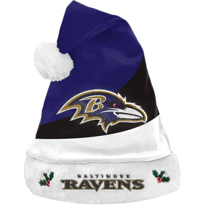 Baltimore Ravens Logo Colorblock Santa Hat NFL Football by Forever Collectibles