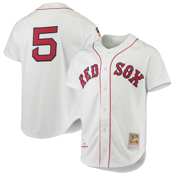 Men's Boston Red Sox Nomar Garciaparra Mitchell & Ness White 1997 Cooperstown Collection Authentic Jersey
