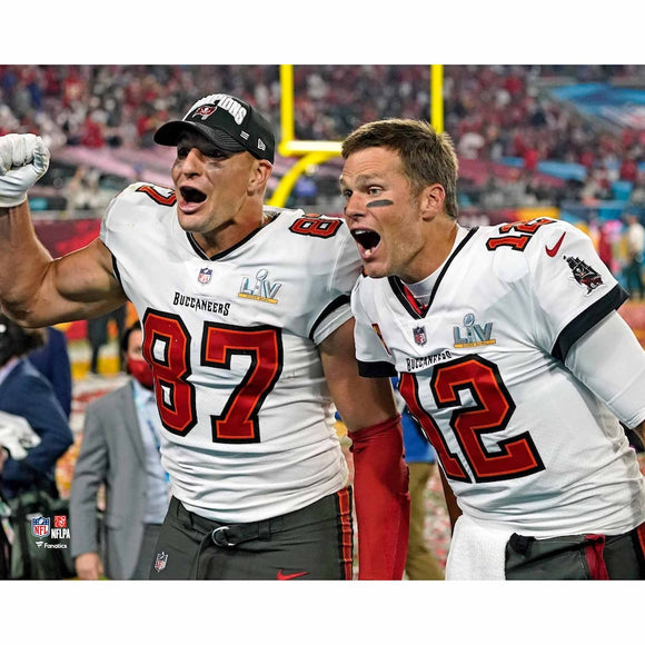 Rob Gronkowski and Tom Brady Tampa Bay Buccaneers Fanatics Authentic Unsigned Super Bowl LV Champions Celebration 8x10 Photograph