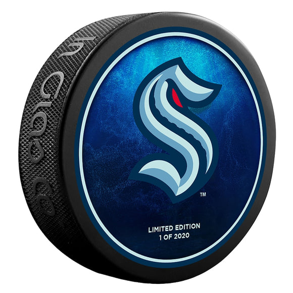 Seattle Kraken Fanatics Authentic Unsigned Inglasco Team Logo Hockey Puck - Limited Edition of 2020 - Fanatics Exclusive