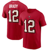 Men's Tampa Bay Buccaneers Tom Brady NFL Football Red Name & Number T-Shirt