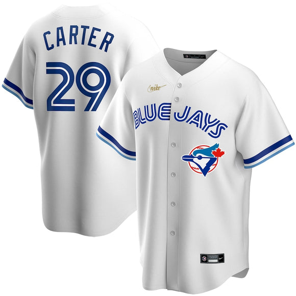 Men's Toronto Blue Jays Joe Carter Nike White Home Cooperstown Collection Team Iron On Jersey
