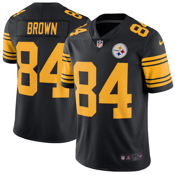 希少カラー Steelerse Brown 公式 ゲームシャツ NIKE NFL Men's Pittsburgh Steelers Antonio Brown Nike Black Vapor