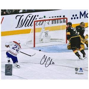 Cole Caufield Montreal Canadiens Autographed 16" x 20" First Stanley Cup Playoffs Goal Photograph