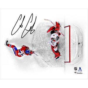 Cole Caufield Montreal Canadiens Autographed 8" x 10" First NHL Goal Photograph