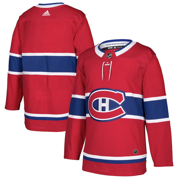 Men's Montreal Canadiens Adidas Red Home Authentic NHL Hockey Blank Jersey