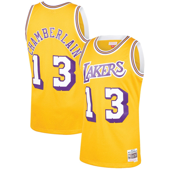 Wilt Chamberlain Los Angeles Lakers Mitchell & Ness 1971-72 Hardwood Classics Swingman Player Jersey - Gold