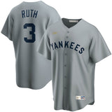 Men's New York Yankees Babe Ruth Nike Gray Road Cooperstown Collection Player Jersey