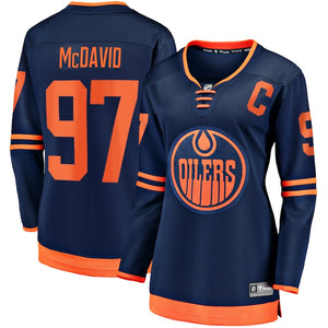 Women's Edmonton Oilers Connor McDavid Fanatics Branded Navy Breakaway Hockey Jersey