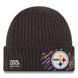 Men's New Era Charcoal Pittsburgh Steelers 2021 NFL Crucial Catch - Knit Hat