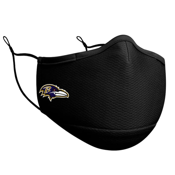 Adult Baltimore Ravens NFL Football New Era Black On-Field Adjustable Face Covering