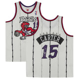Vince Carter Toronto Raptors Autographed "98/99 NBA ROY" Inscription White 1998 Mitchell & Ness Swingman Jersey
