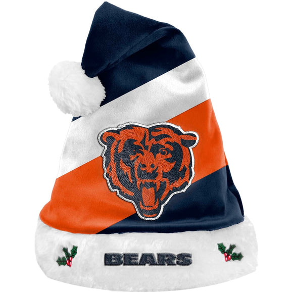 Chicago Bears Logo Colorblock Santa Hat NFL Football by Forever Collectibles
