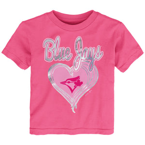 Girls Toronto Blue Jays Pink Unfoiled Love T-Shirt - Newborn Toddler & Preschool Sizes - Bleacher Bum Collectibles, Toronto Blue Jays, NHL , MLB, Toronto Maple Leafs, Hat, Cap, Jersey, Hoodie, T Shirt, NFL, NBA, Toronto Raptors