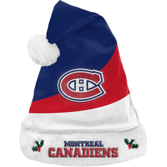 Montreal Canadiens Logo Colorblock Santa Hat NHL Hockey by Forever Collectibles