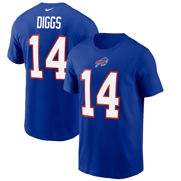 Men's Buffalo Bills Stefon Diggs NFL Football Royal Name & Number T-Shirt