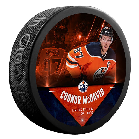 Connor McDavid Edmonton Oilers Unsigned Fanatics Exclusive Player Hockey Puck - Limited Edition of 1000