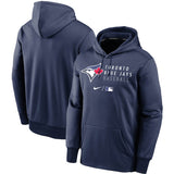 Men's Toronto Blue Jays Nike Navy Authentic Collection Baseball Logo Stack Performance Pullover - Hoodie