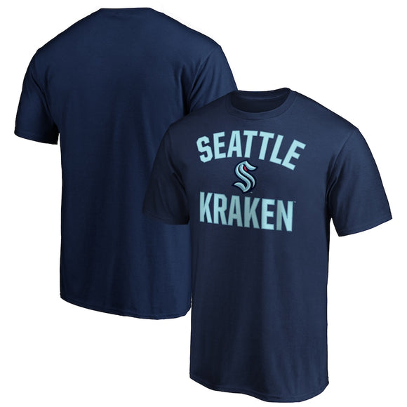 Men's Seattle Kraken NHL Hockey Fanatics Branded Navy - Victory Arch T-Shirt