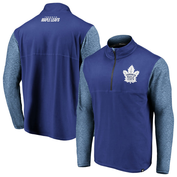 Men's Toronto Maple Leafs Fanatics Branded Made to Move Quarter-Zip Pullover Jacket – Blue/Heathered Blue - Bleacher Bum Collectibles, Toronto Blue Jays, NHL , MLB, Toronto Maple Leafs, Hat, Cap, Jersey, Hoodie, T Shirt, NFL, NBA, Toronto Raptors