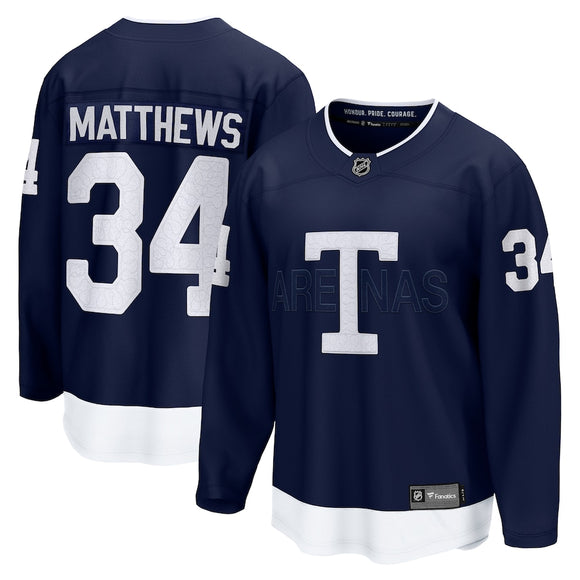 Auston Matthews Toronto Maple Leafs Fanatics Branded 2022 NHL Heritage Classic - Breakaway Player Jersey - Navy