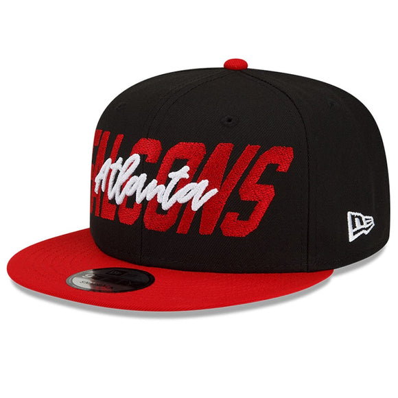 Men's Atlanta Falcons New Era Black/Red 2022 NFL Draft 9FIFTY Snapback Adjustable Hat