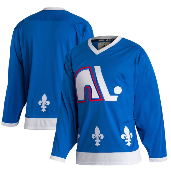 Quebec Nordiques adidas Team Classics Authentic Blank NHL Hockey Jersey - Blue