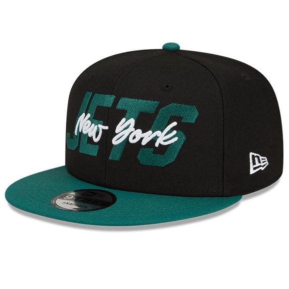 Men's New York Jets New Era Black/Green 2022 NFL Draft 9FIFTY Snapback Adjustable Hat