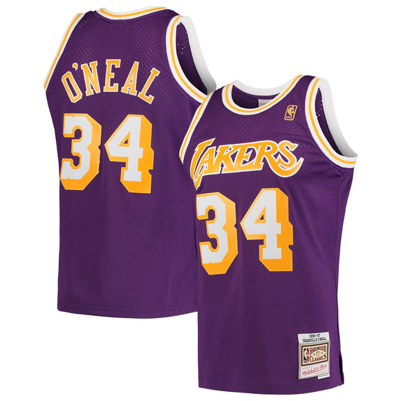 Men's Los Angeles Lakers Shaquille O'Neal Mitchell & Ness Purple 1996-97 Hardwood Classics Jersey - Bleacher Bum Collectibles, Toronto Blue Jays, NHL , MLB, Toronto Maple Leafs, Hat, Cap, Jersey, Hoodie, T Shirt, NFL, NBA, Toronto Raptors