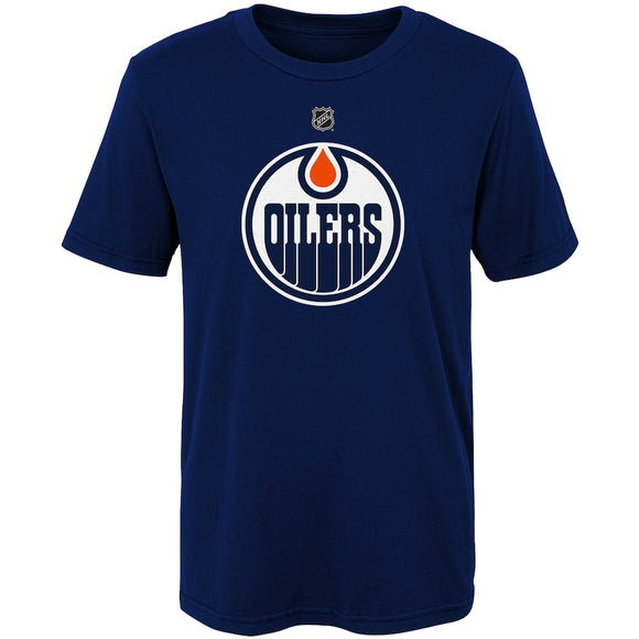 Preschool Edmonton Oilers NHL Hockey Blue Primary Logo T-Shirt - Multiple Sizes