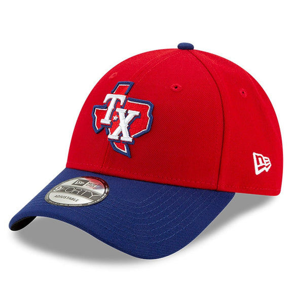 Texas Rangers Alt 3 New Era Men's League 9Forty MLB Baseball Adjustable Hat - Red/Royal