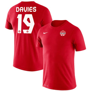 Alphonso Davies Canada Soccer Nike Legend Name & Number T-Shirt - Red