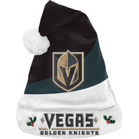 Vegas Golden Knights Logo Colorblock Santa Hat NHL Hockey by Forever Collectibles