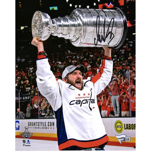 Alexander Ovechkin Washington Capitals Autographed 8" x 10" 2018 Stanley Cup Champions Raising Cup Photograph