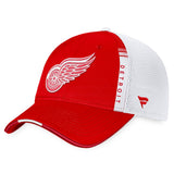 Detroit Red Wings Fanatics Branded 2022 NHL Draft Authentic Pro On Stage Trucker Adjustable Hat - Red/White
