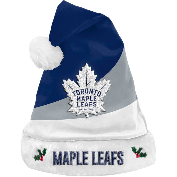 Toronto Maple Leafs Logo Colorblock Santa Hat NHL Hockey by Forever Collectibles