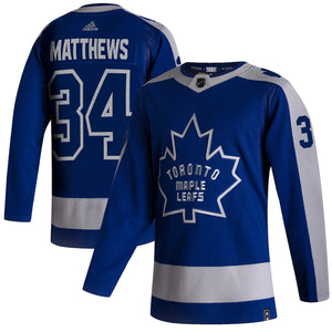 Men's Toronto Maple Leafs Auston Matthews adidas Blue 2020/21 - Reverse Retro Player Jersey