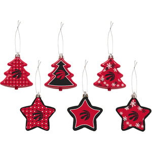 Toronto Raptors Six-Pack Shatterproof Tree And Star Ornament Set By Forever Collectibles