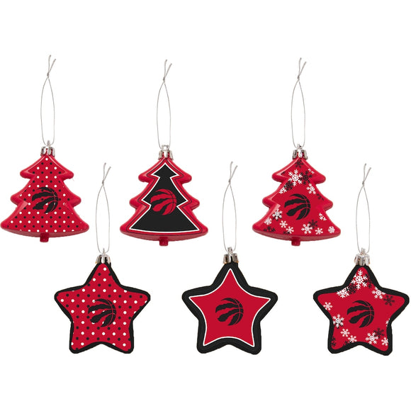 Toronto Raptors Six-Pack Shatterproof Tree And Star Ornament Set By Forever Collectibles