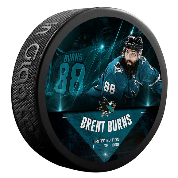 Brent Burns San Jose Sharks Unsigned Fanatics Exclusive Player Hockey Puck - Limited Edition of 1000
