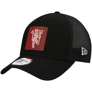 Manchester United New Era HD Logo Trucker 9FORTY Snapback Hat - Black