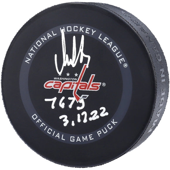 Alexander Ovechkin Washington Capitals Autographed Official Game Puck with 